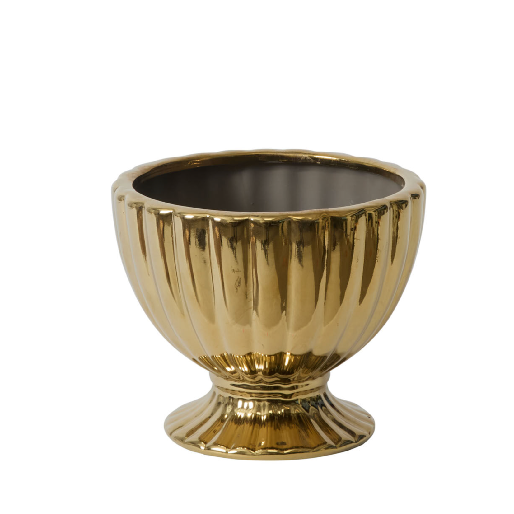 6.25”H X 7.5” GOLD CERAMIC CORONATION COMPOTE