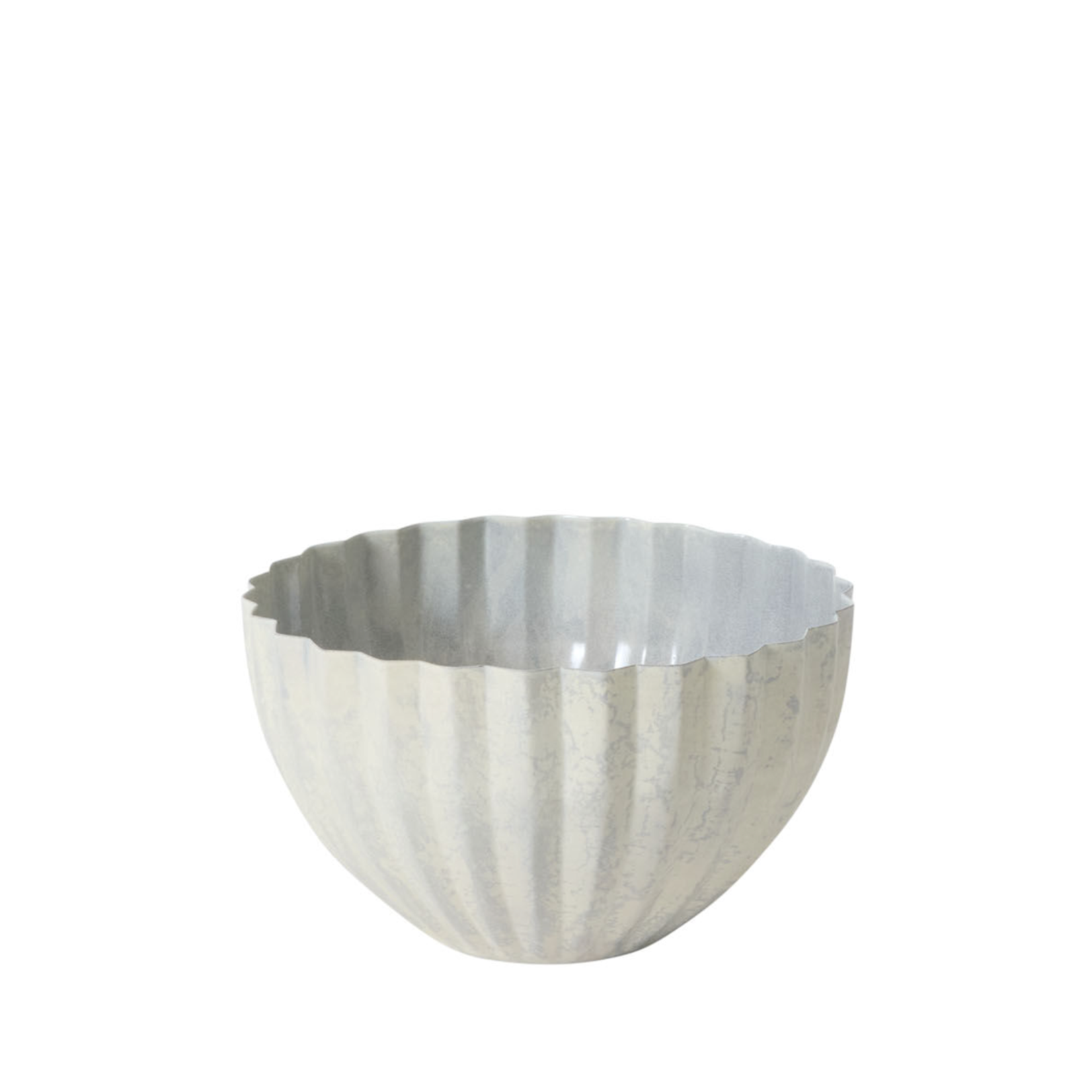 4.25”H X 7.5” WHITE METAL MONARCH BOWL