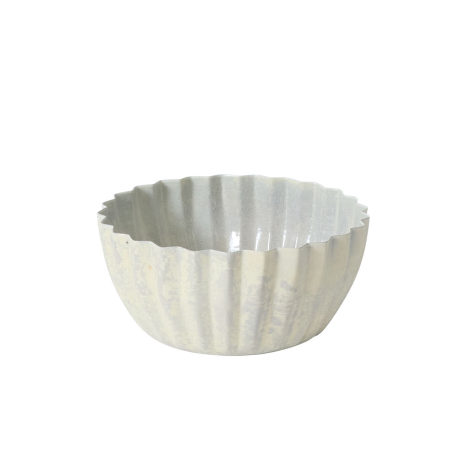 3”H X 5.75” WHITE METAL MONARCH BOWL
