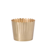 6”H X 7.5” GOLD METAL SCALLOP DELICATA POT