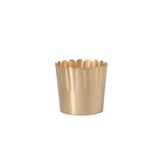5”H X 5.5” GOLD METAL SCALLOP DELICATA POT
