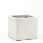 5" X 5" X 5" MATTE WHITE CERAMIC CUBE