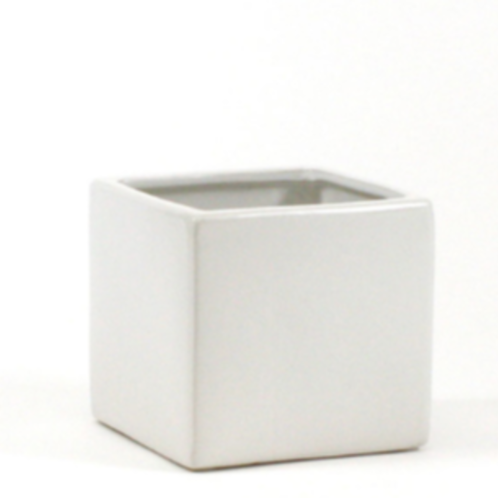 5" X 5" X 5" MATTE WHITE CERAMIC CUBE