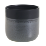 6.75"H X 7" BLACK CERAMIC LENNON POT