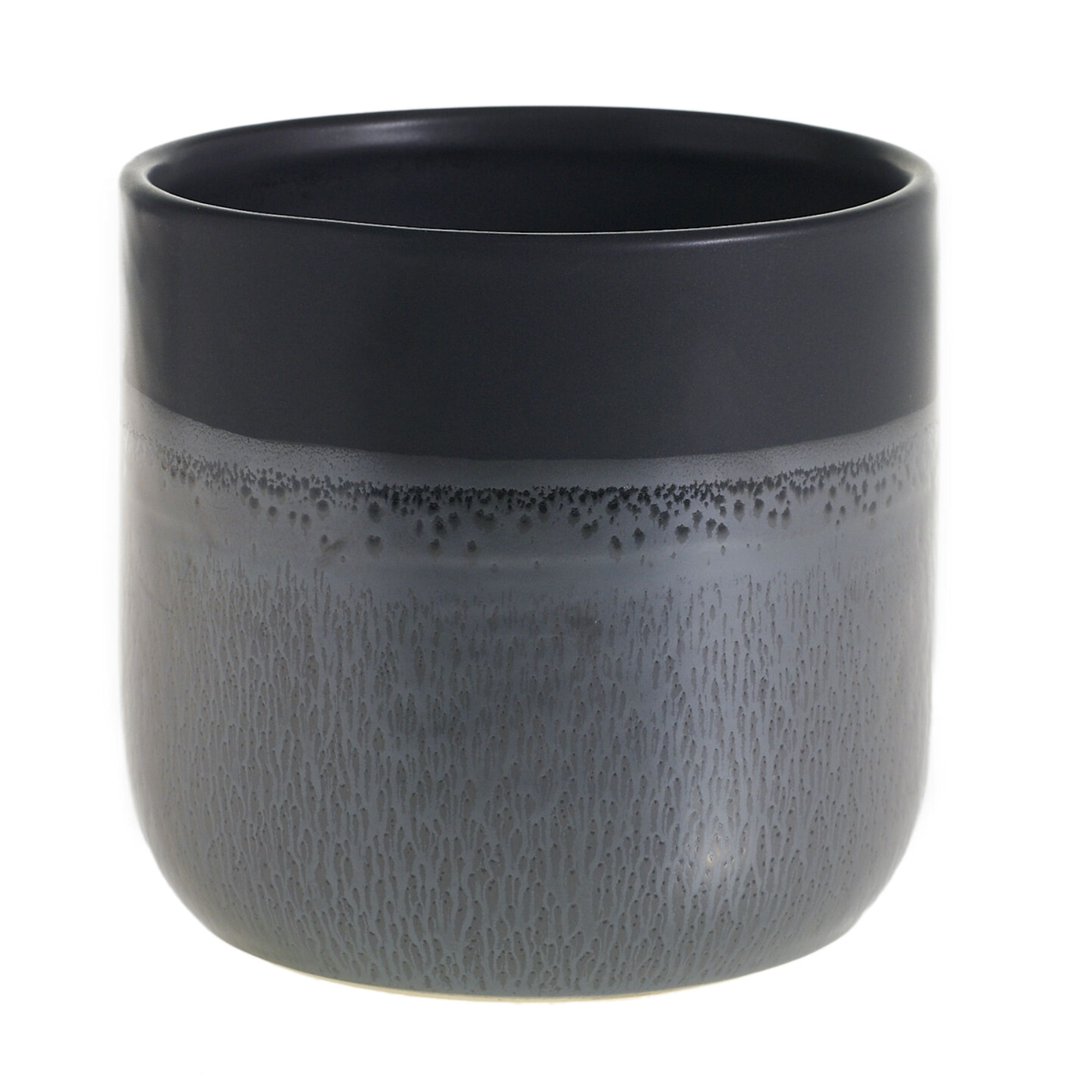 6.75"H X 7" BLACK CERAMIC LENNON POT