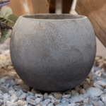 8"h x 9" ANTIQUE GREY TERRACOTTA ROUND POT