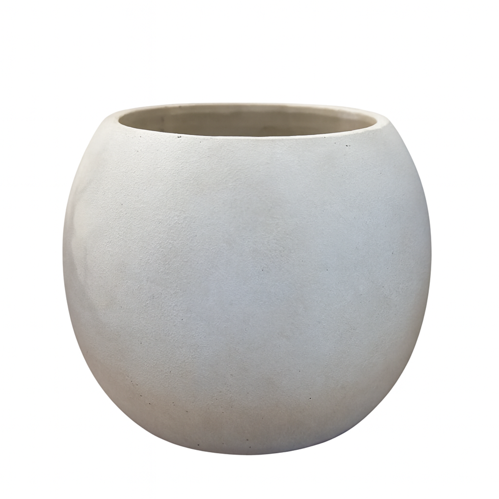 8"h x 9" MATTE WHITE TERRACOTTA ROUND POT