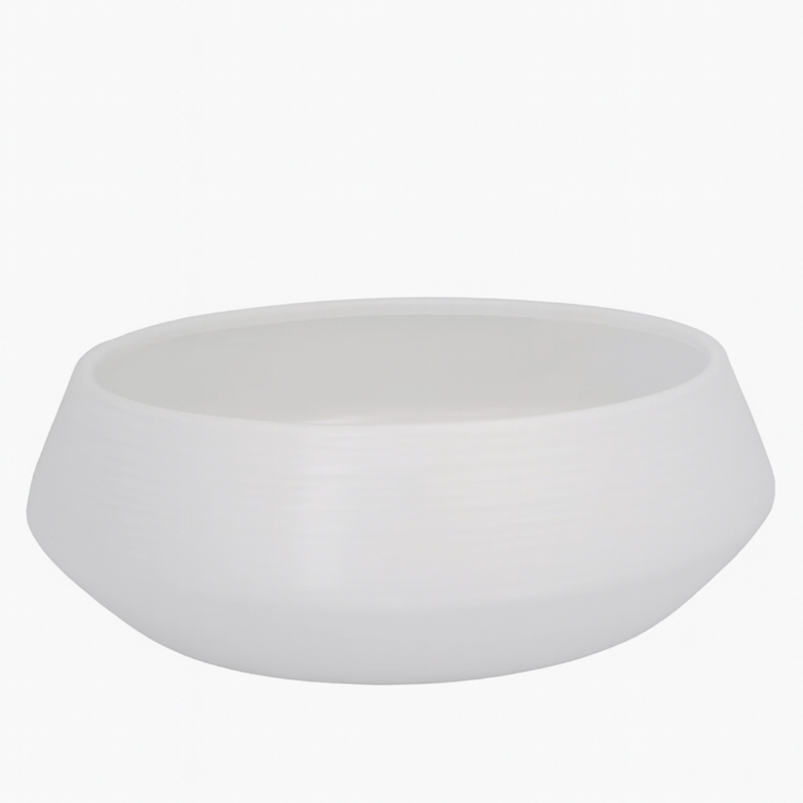 7.75"h x 15.25" CERAMIC POT  MATTE FINISH WHITE