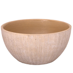 7.5"h x 15.75" TERRACOTTA POT  DARK KHAKI BOWL