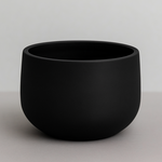 8"h x 15.75" FIBER CLAY BOWL PLANTER  BLACK