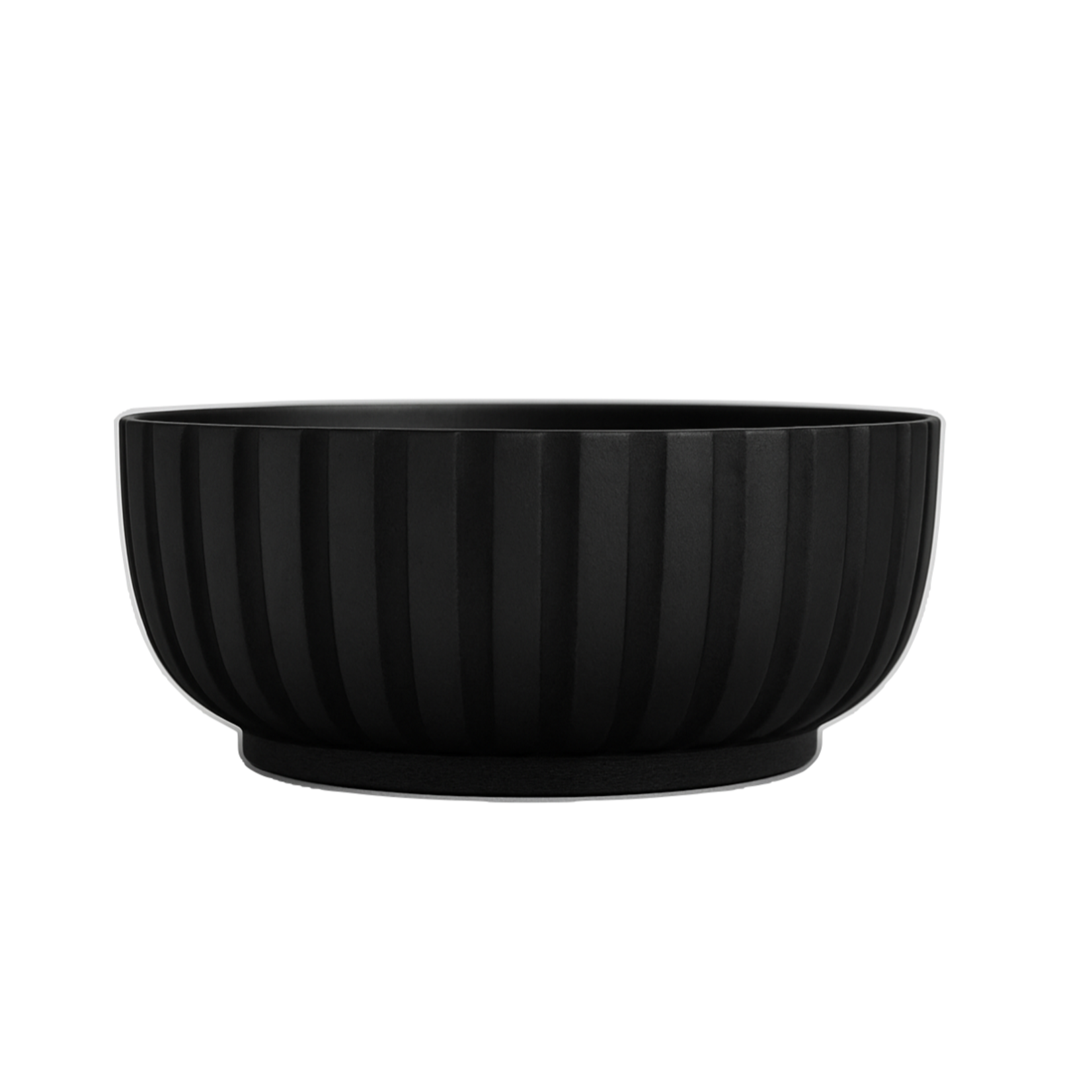 5.75"h x 14.25" FIBER CLAY BOWL PLANTER  BLACK