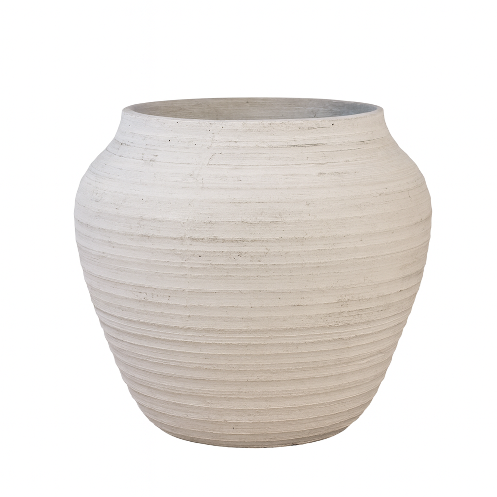 19.25"h x 20.75" CEMENT FLOWER POT WHITE