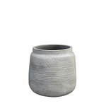 14.25"h x 15.75" GREY CEMENT FLOWER POT