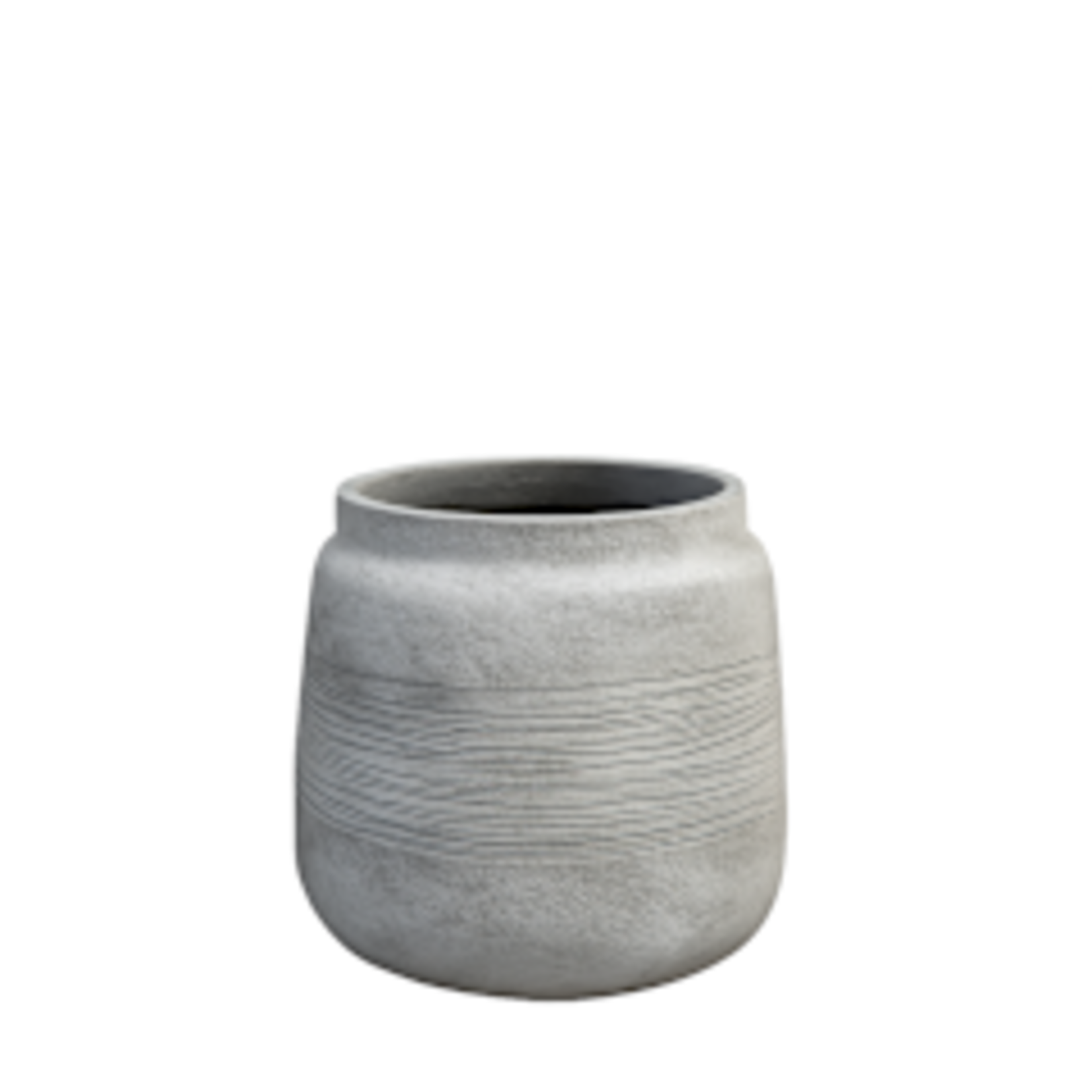 14.25"h x 15.75" GREY CEMENT FLOWER POT
