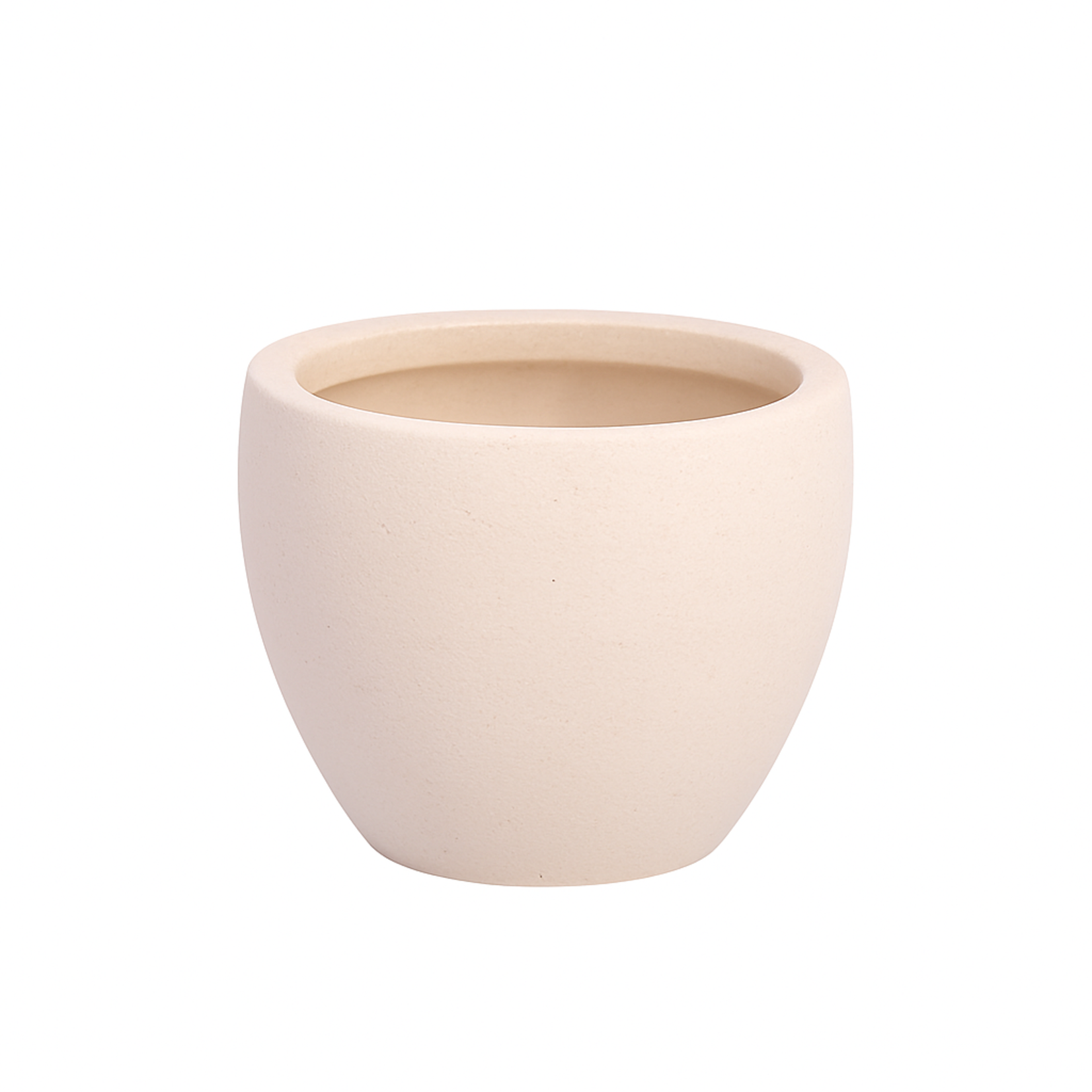 8.5"h x 10.25" CERAMIC PLANTER  LAVA FINISH WHITE