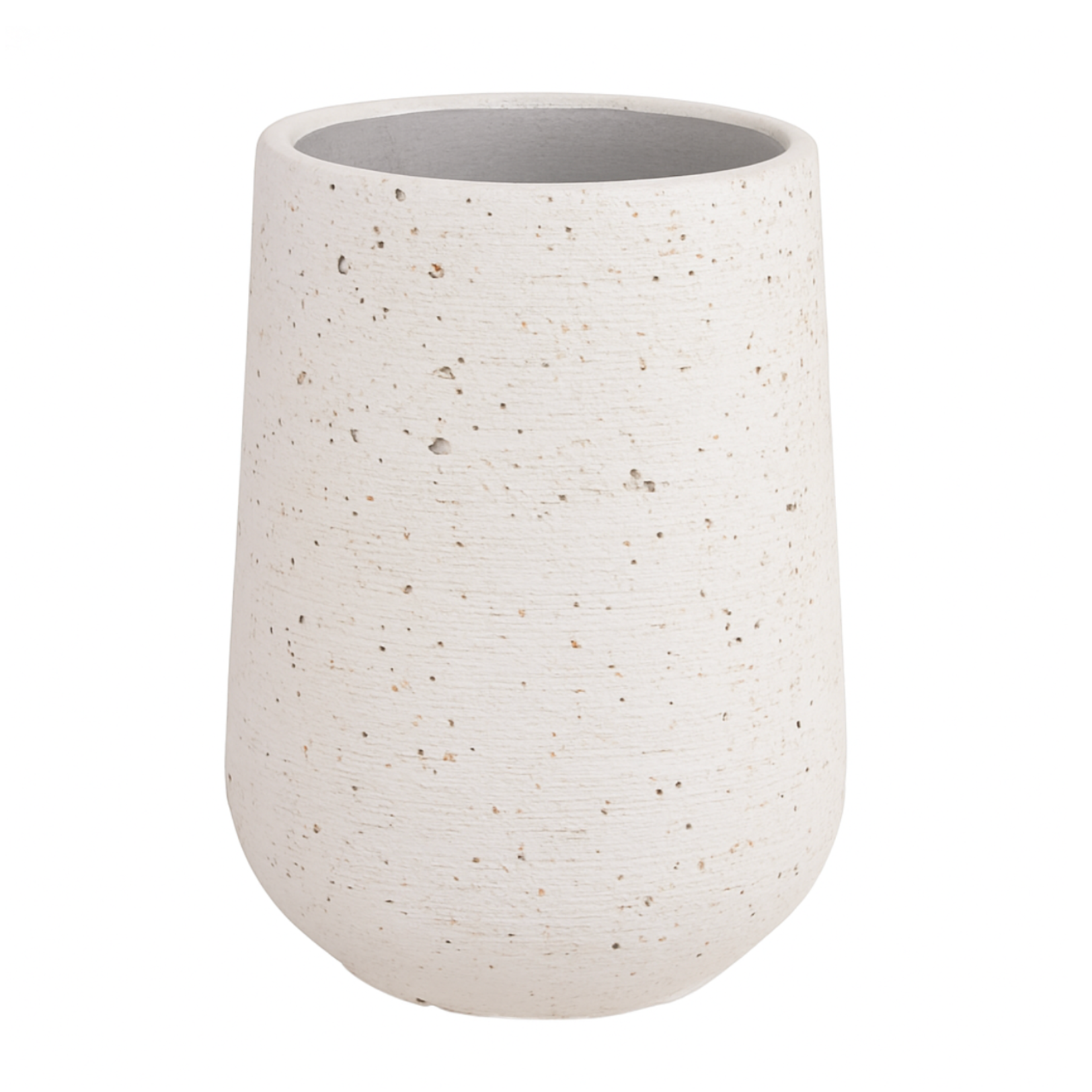 20"h x 17" CEMENT FLOWER POT  WHITE