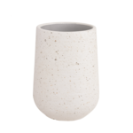 15"h x 12" CEMENT FLOWER POT  WHITE