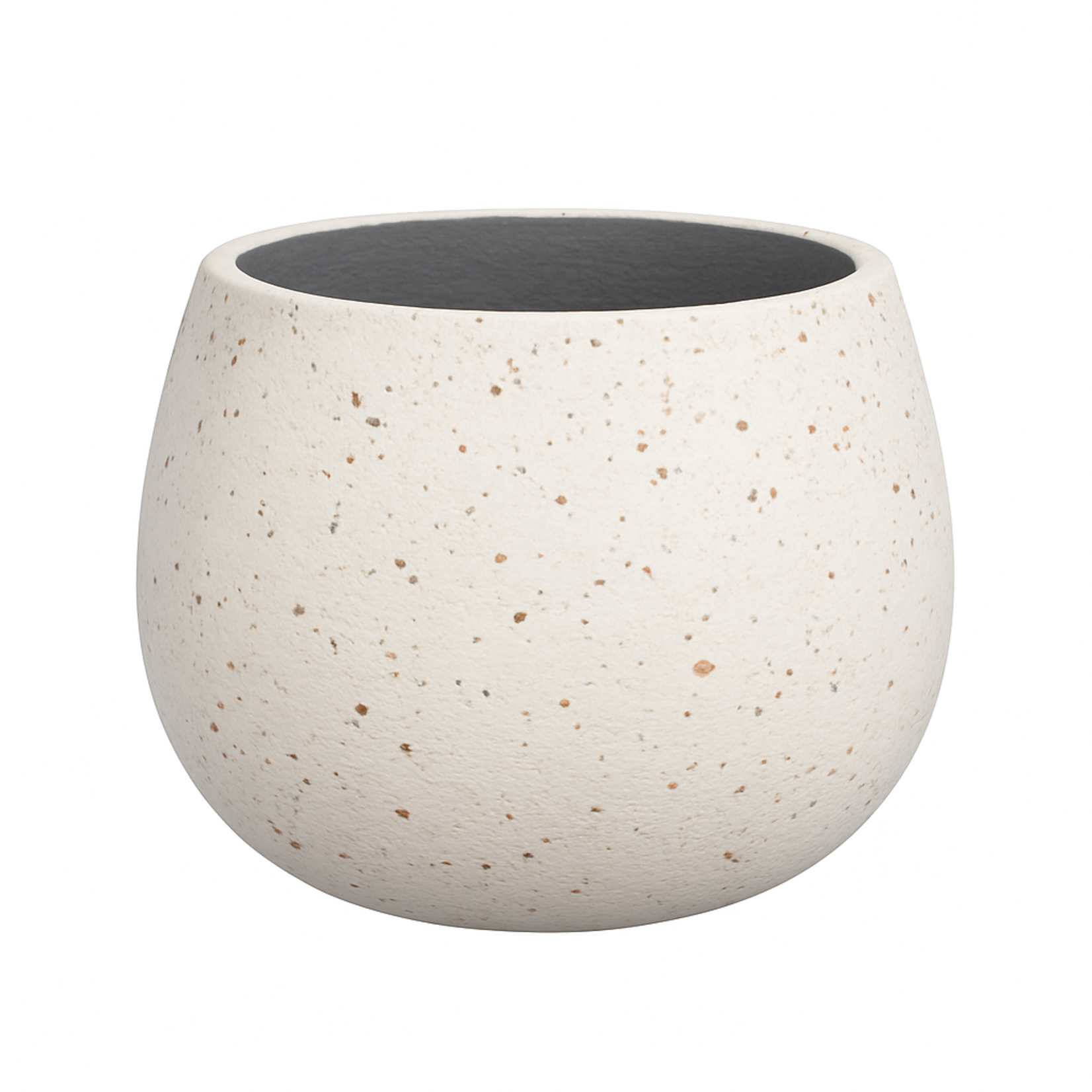 12"h x 15" CEMENT FLOWER POT  WHITE