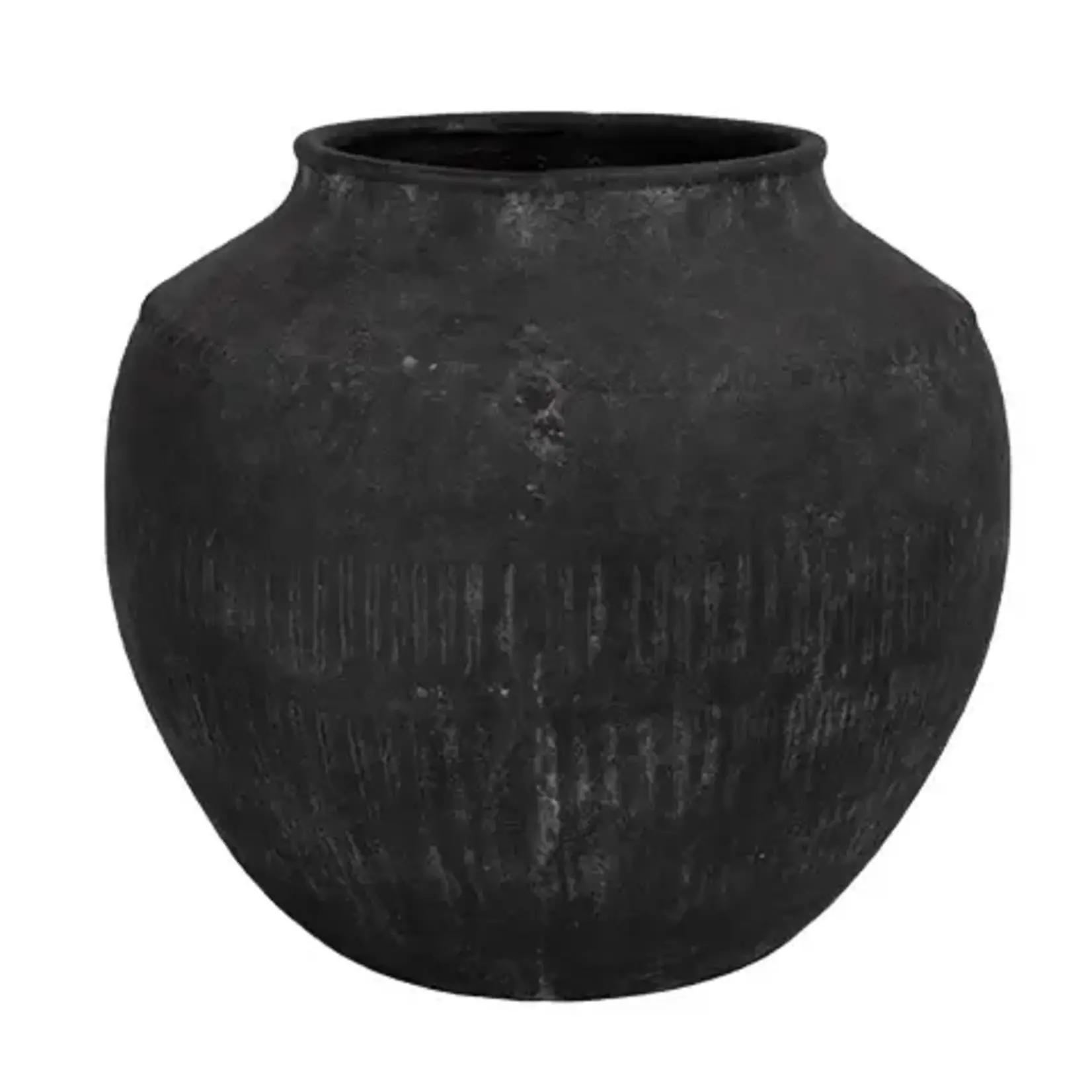 15"h x 17.25" TERRACOTTA VASE BLACK