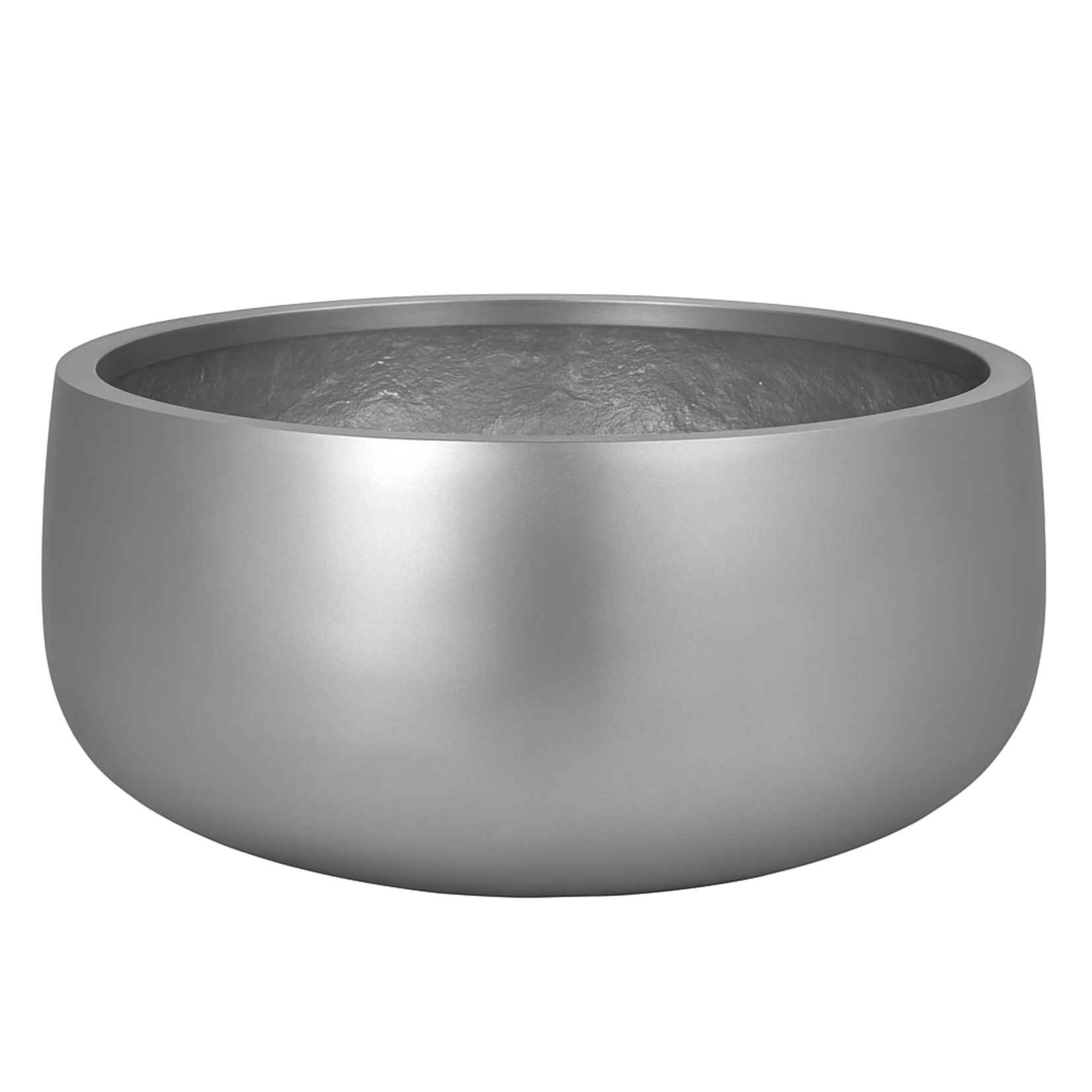 9.75"h x 19.5" FIBERCLAY BOWL PLANTERS  SILVER