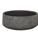 6"h x 13.75" TERRACOTTA ROUND BOWL POT WITH EMBOSSED SMOOTH DESIGN BODY LG NATURAL FINISH DARK GRAY