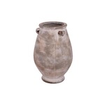 10.5"h x 7" TERRACOTTA VINTAGE VASE WITH HANDLE FINISH VINTAGE SMALL GREY