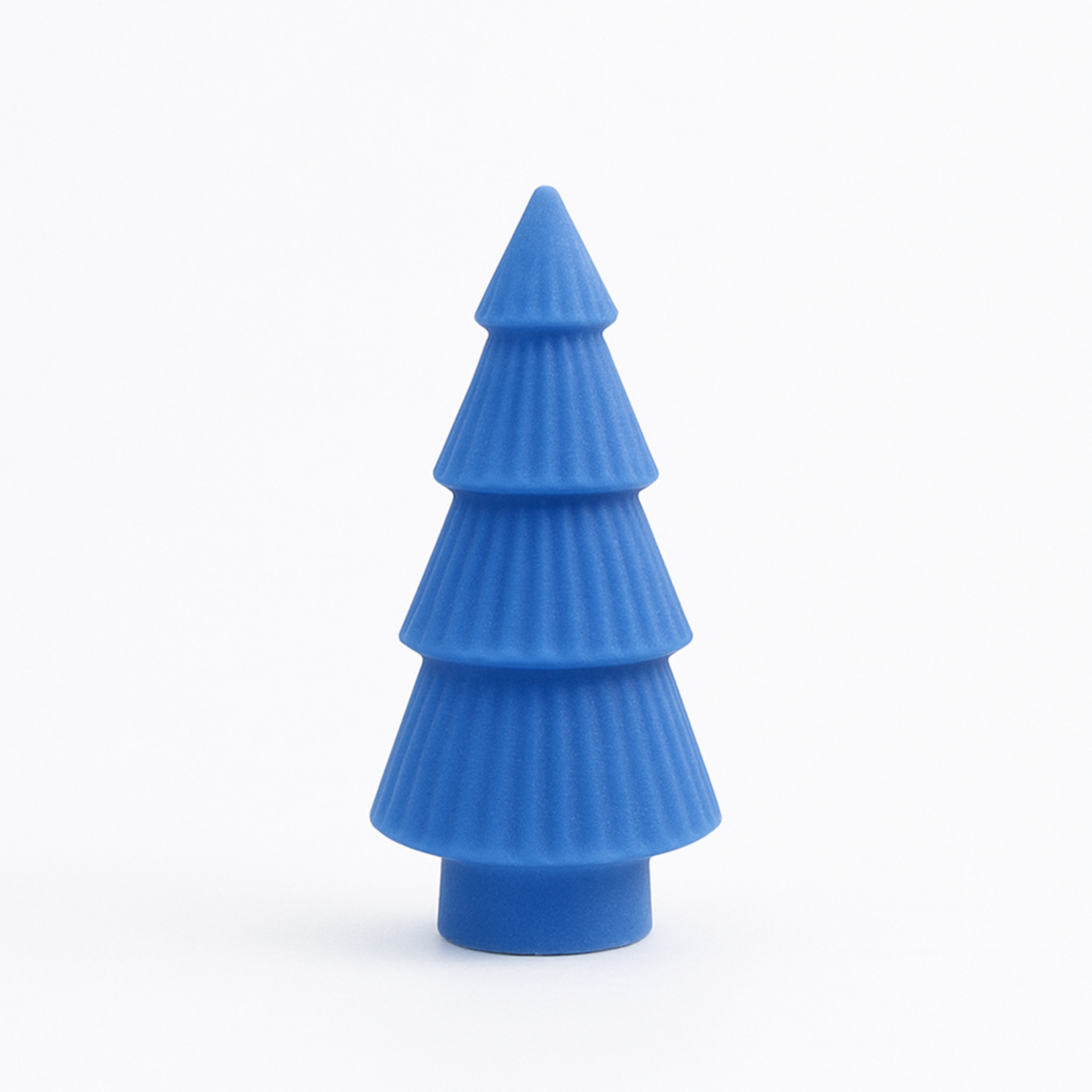 14.6”H X 7.1” BLUE GLASS CHRISTMAS TREE