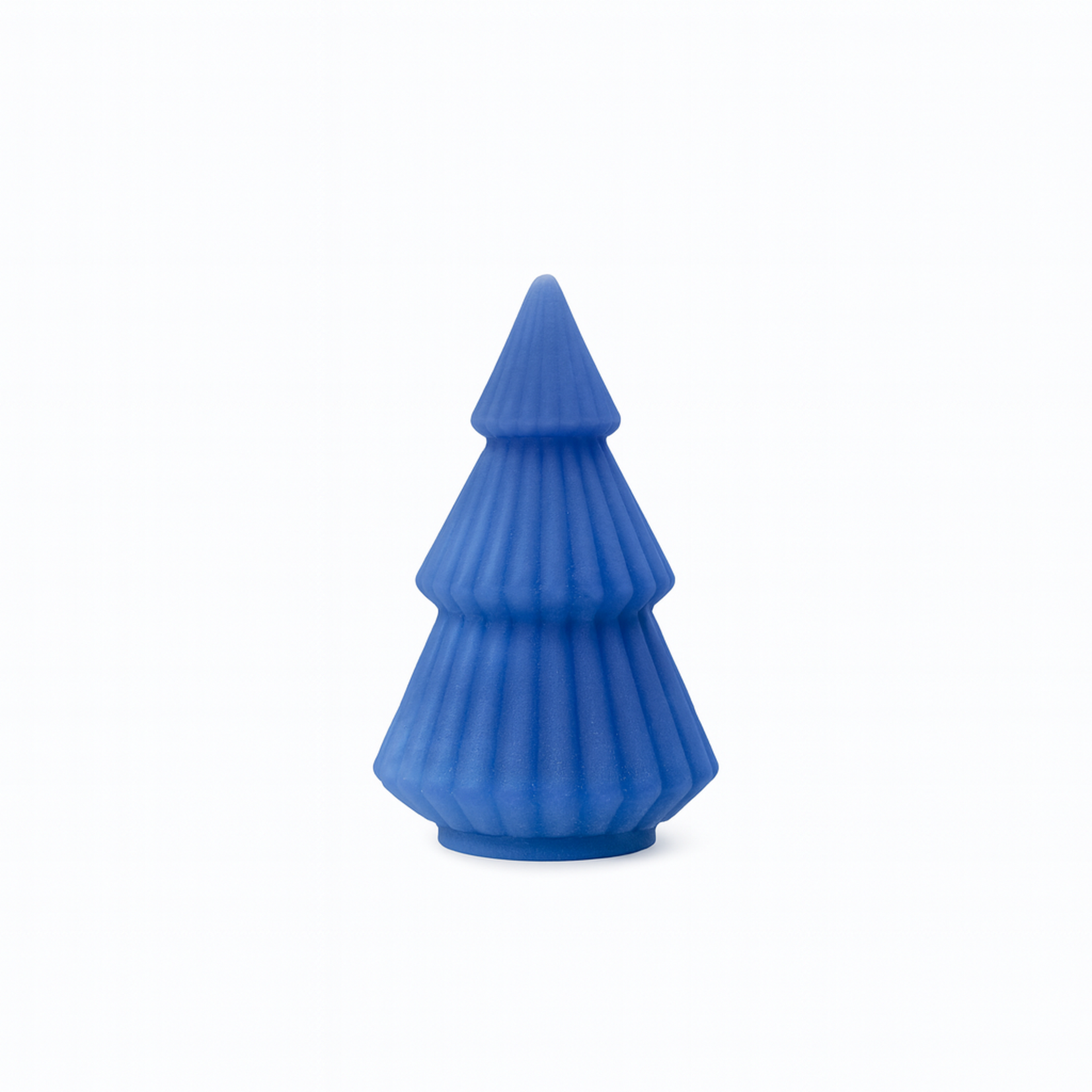 10.75”H X 6” BLUE GLASS CHRISTMAS TREE