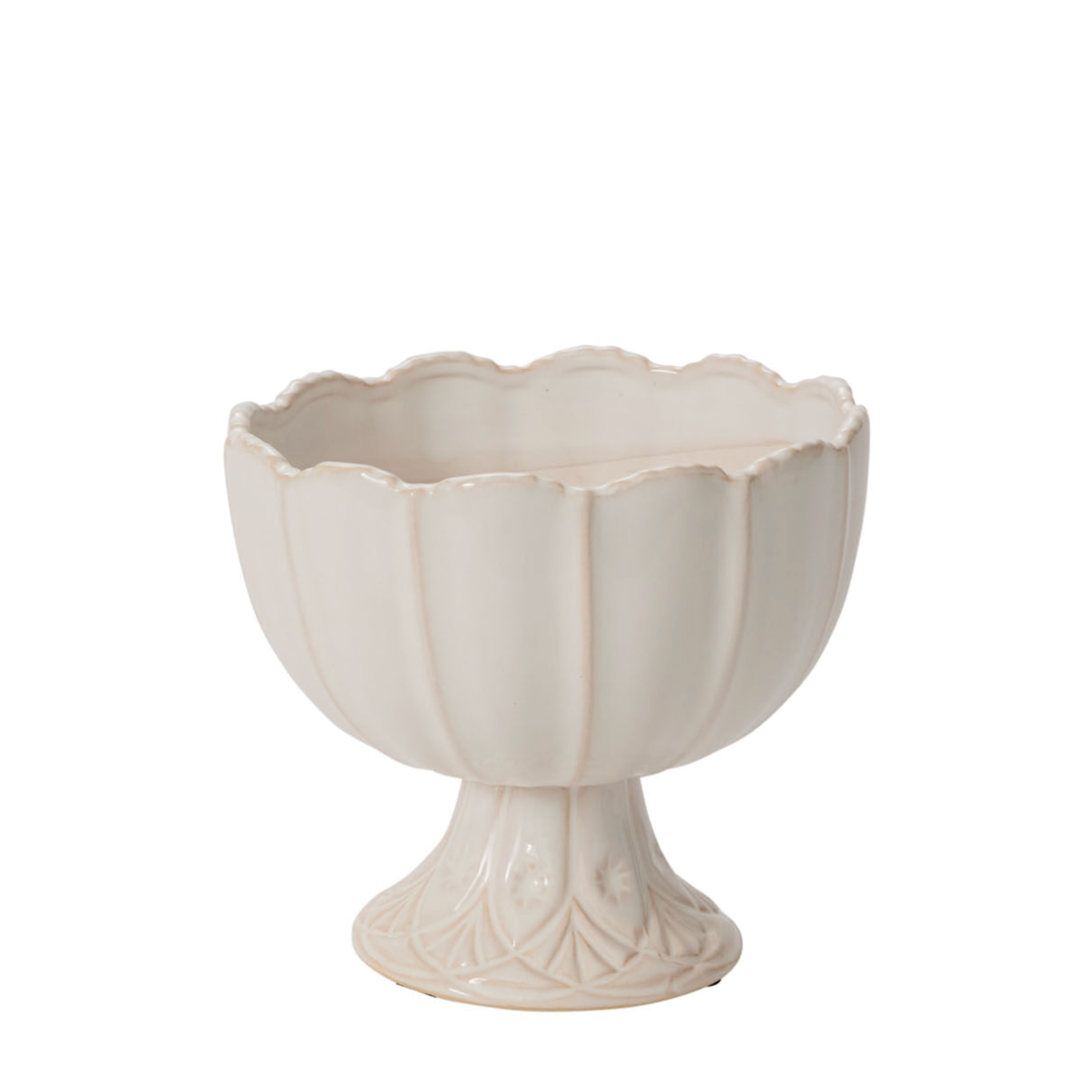 6”H X 6.75” WHITE MERYL CERAMIC COMPOTE