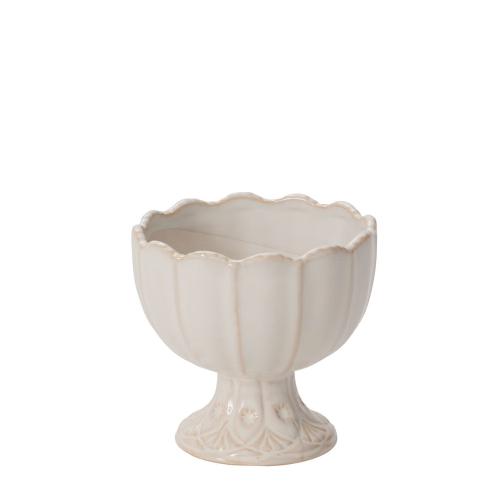 4.25”H X 4.5” WHITE MERYL CERAMIC COMPOTE