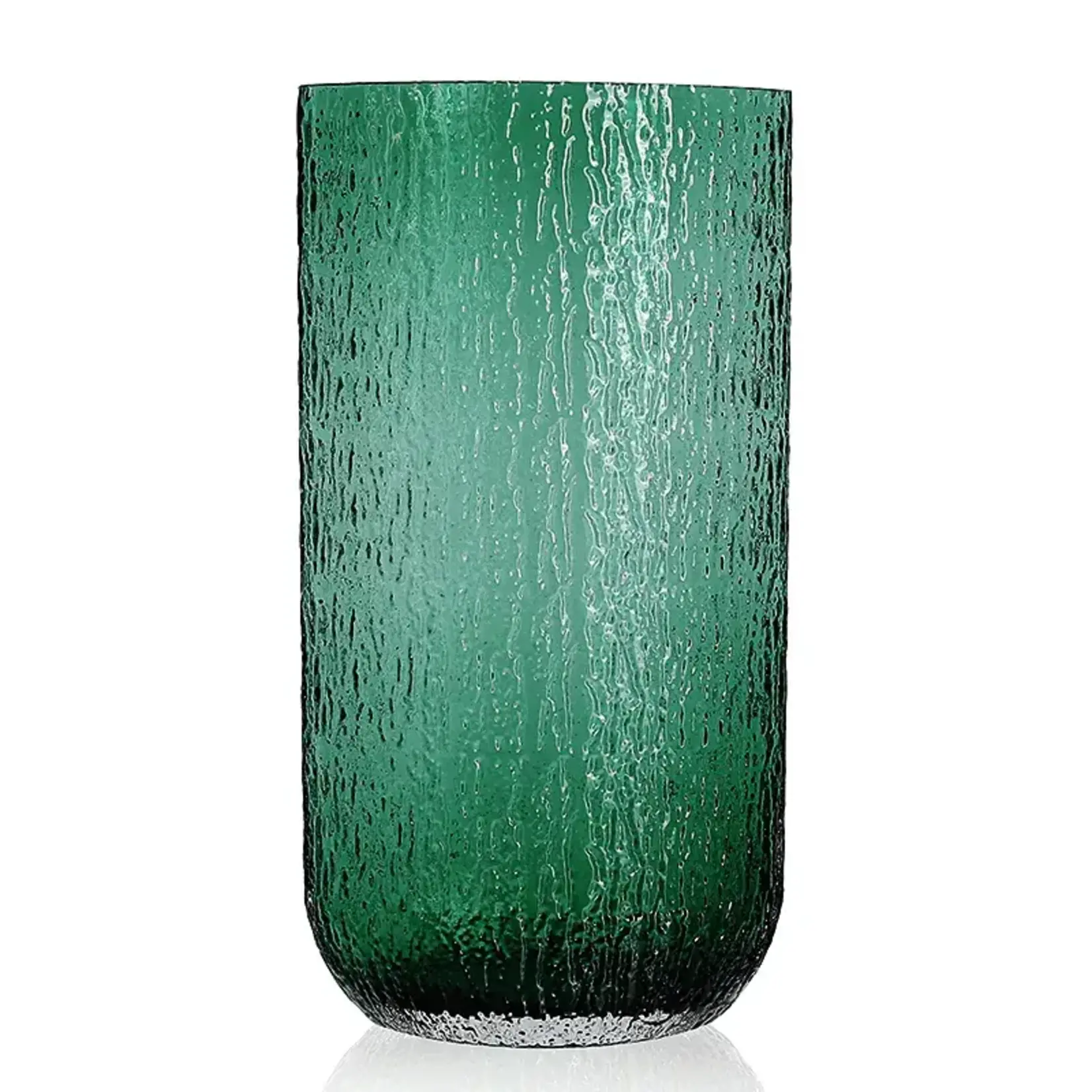 15.75”H X 8.1”L X 4.5”W GREEN OVAL SCRATCH ETCH GLASS