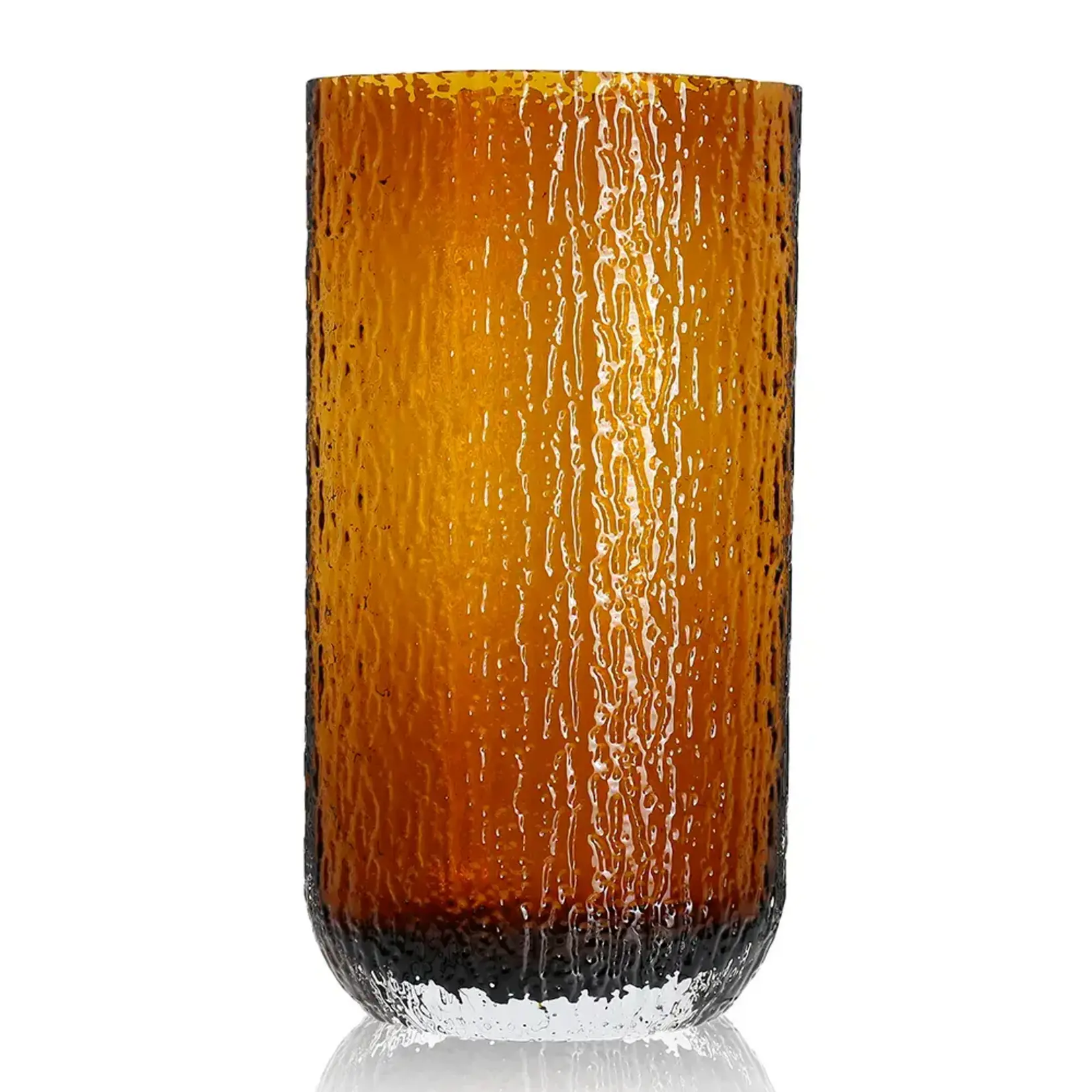 15.75”H X 8.1”L X 4.5”W AMBER OVAL SCRATCH ETCH GLASS