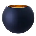 6.5H X 8"D MATTE BLACK W/ GOLD FISH/BUBBLE BOWL