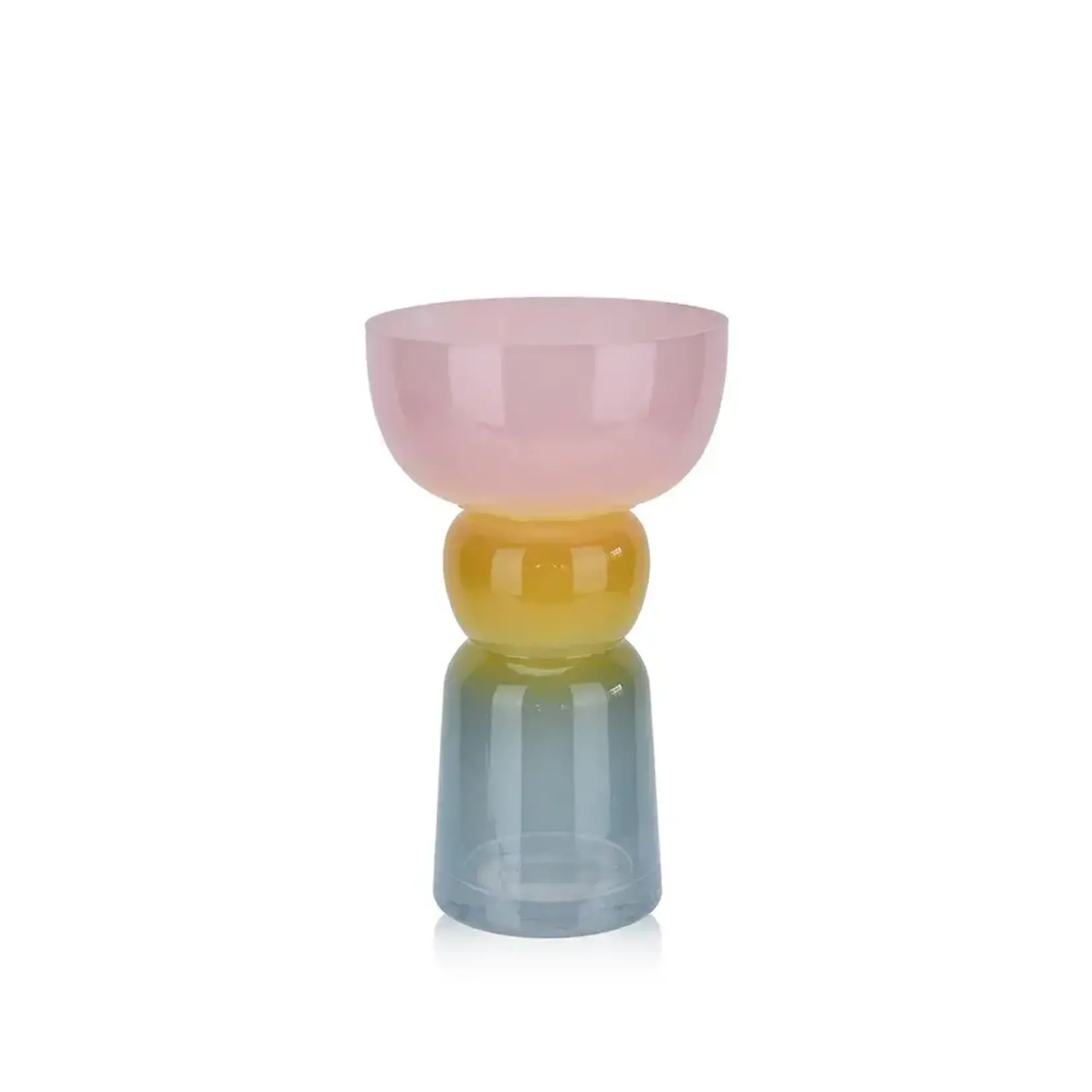 10”H X 6” SUNSET STACKED GLASS VASE