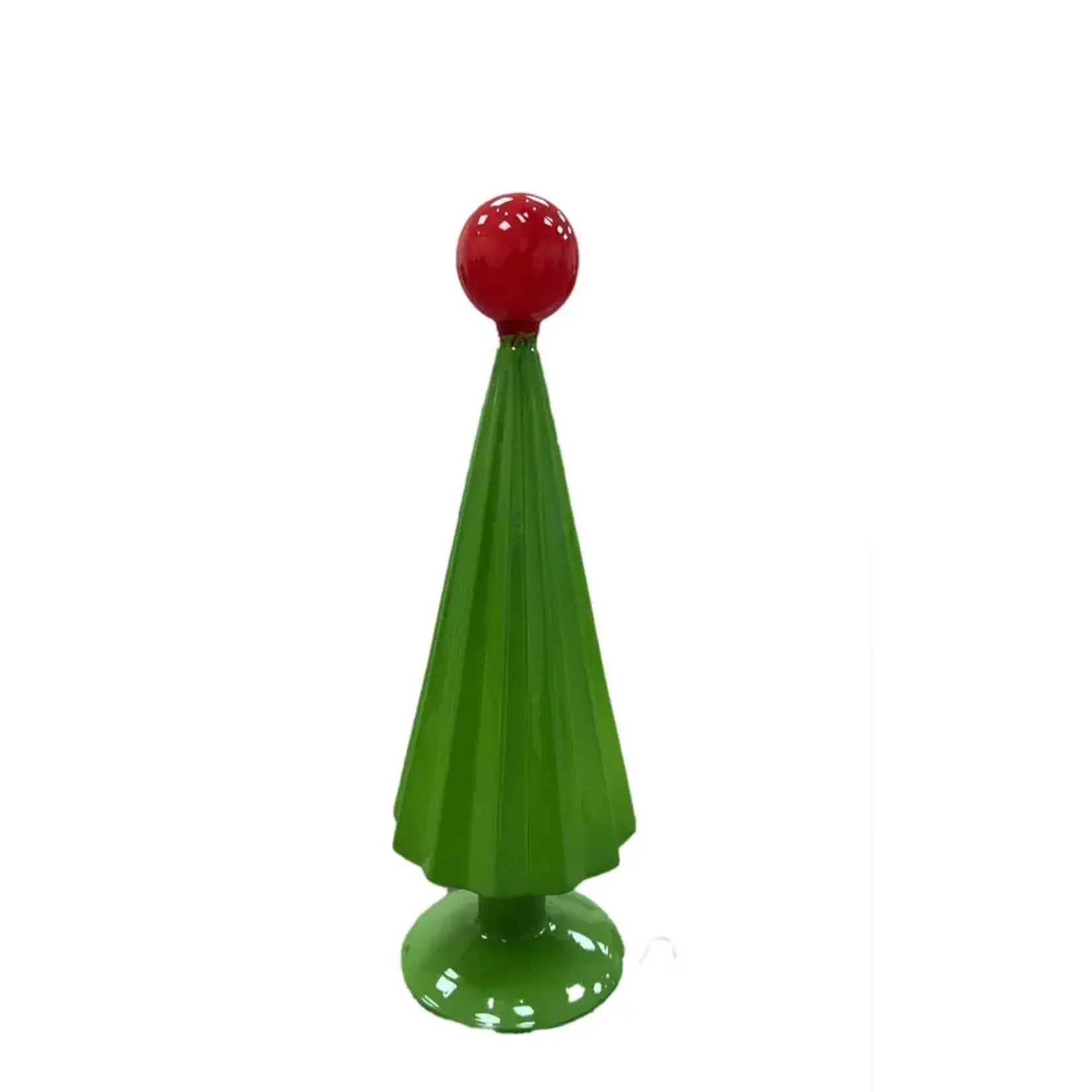 10”H X 3.5” GREEN GLASS CHRISTMAS TREE