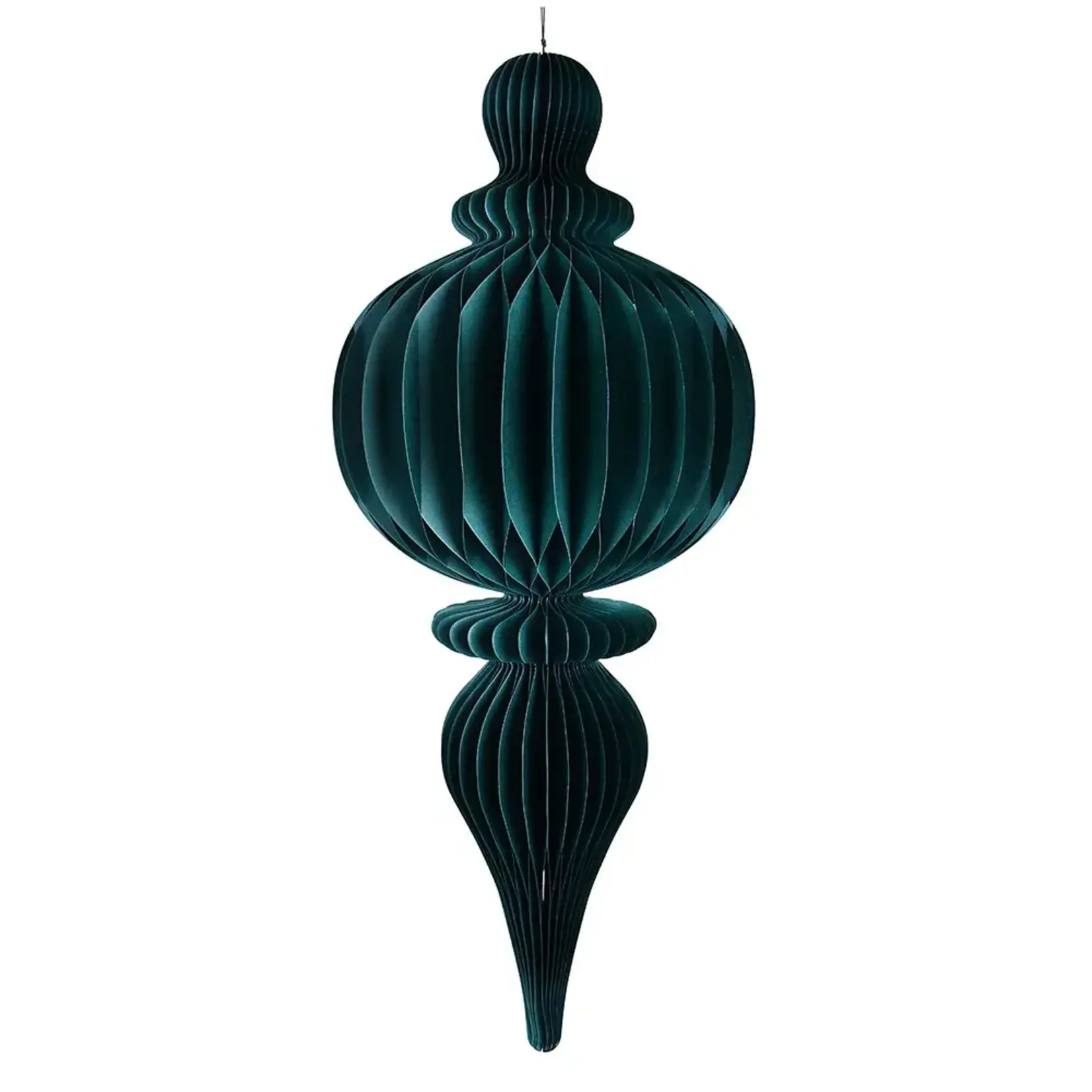 30.5”L GREEN HONEYCOMB PAPER ORNAMENT - FINIAL