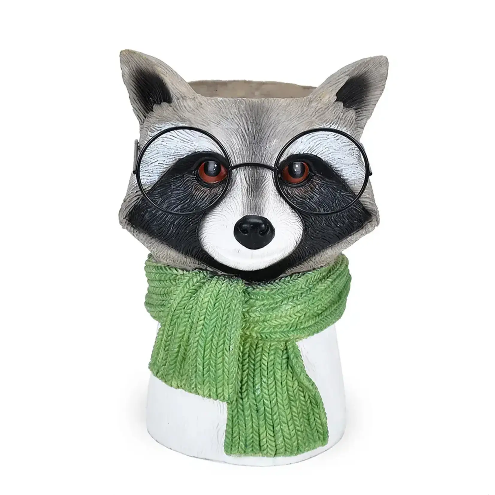 12"H X 8” RACCOON POT WITH GLASSES