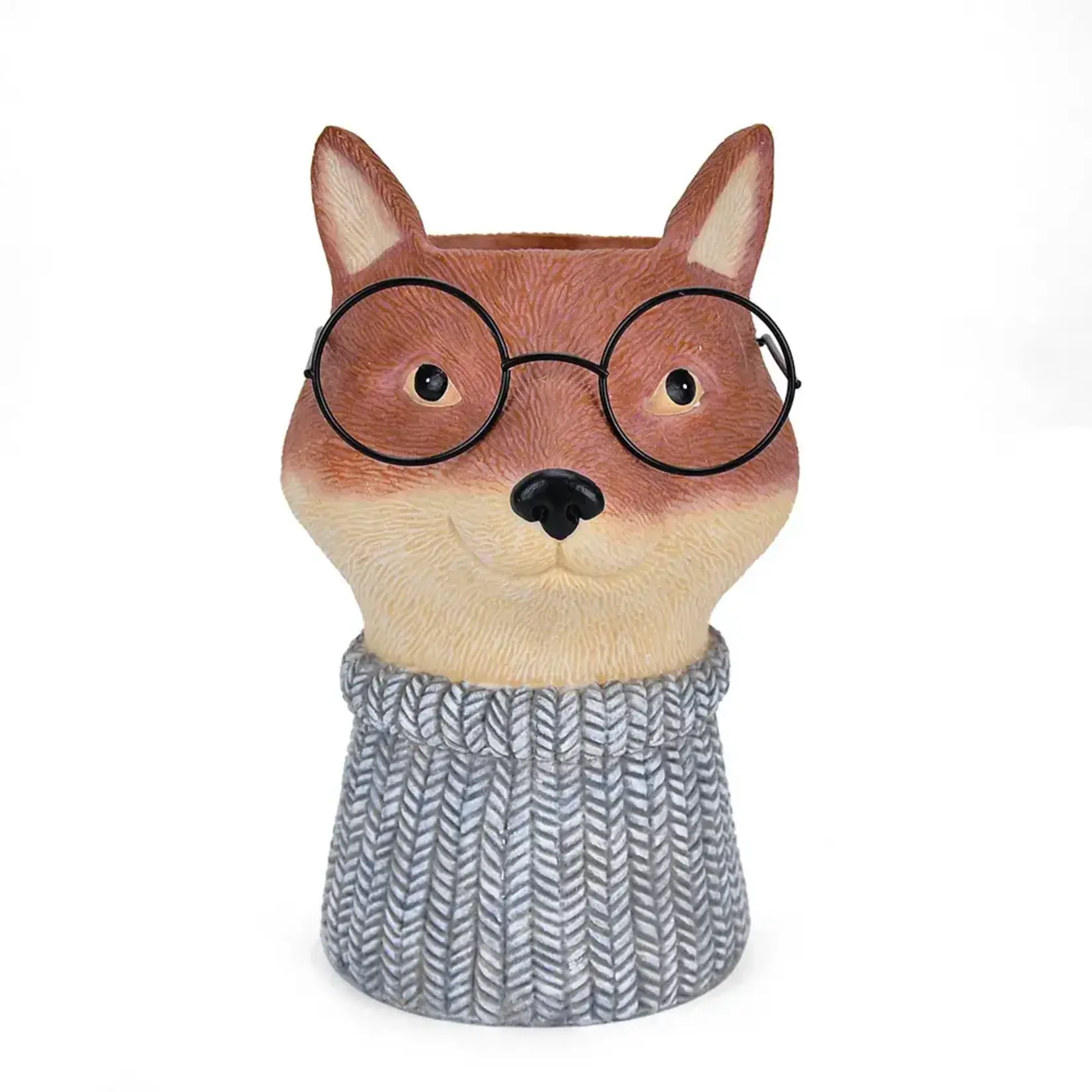 12"H X 8” FOX POT WITH GLASSES