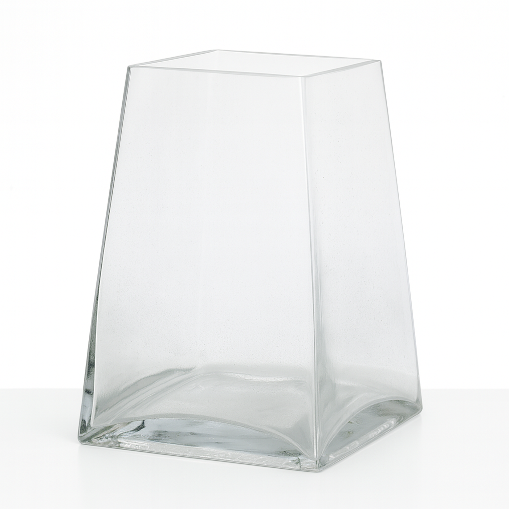 5”H X 5” X 3.5” OPEN SQUARE PYRAMID VASE