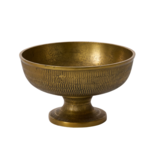 6"h x 9.75" ANTIQUE GOLD METAL WESTBROOK COMPOTE