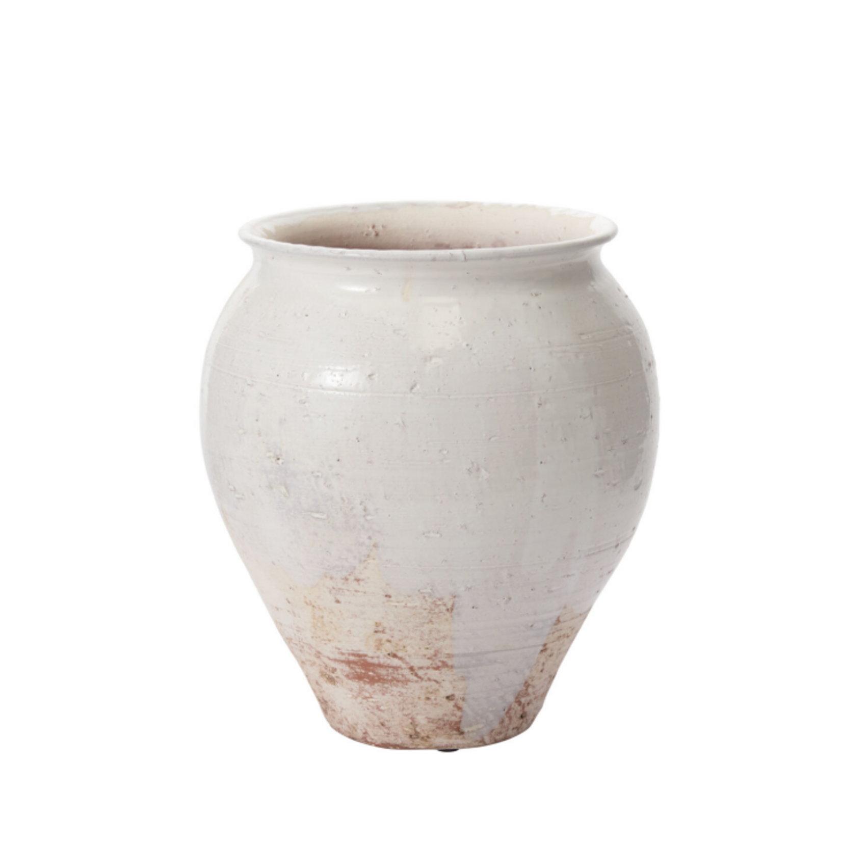 12”H X 11” OFF-WHITE CERAMIC ARTHUR VASE