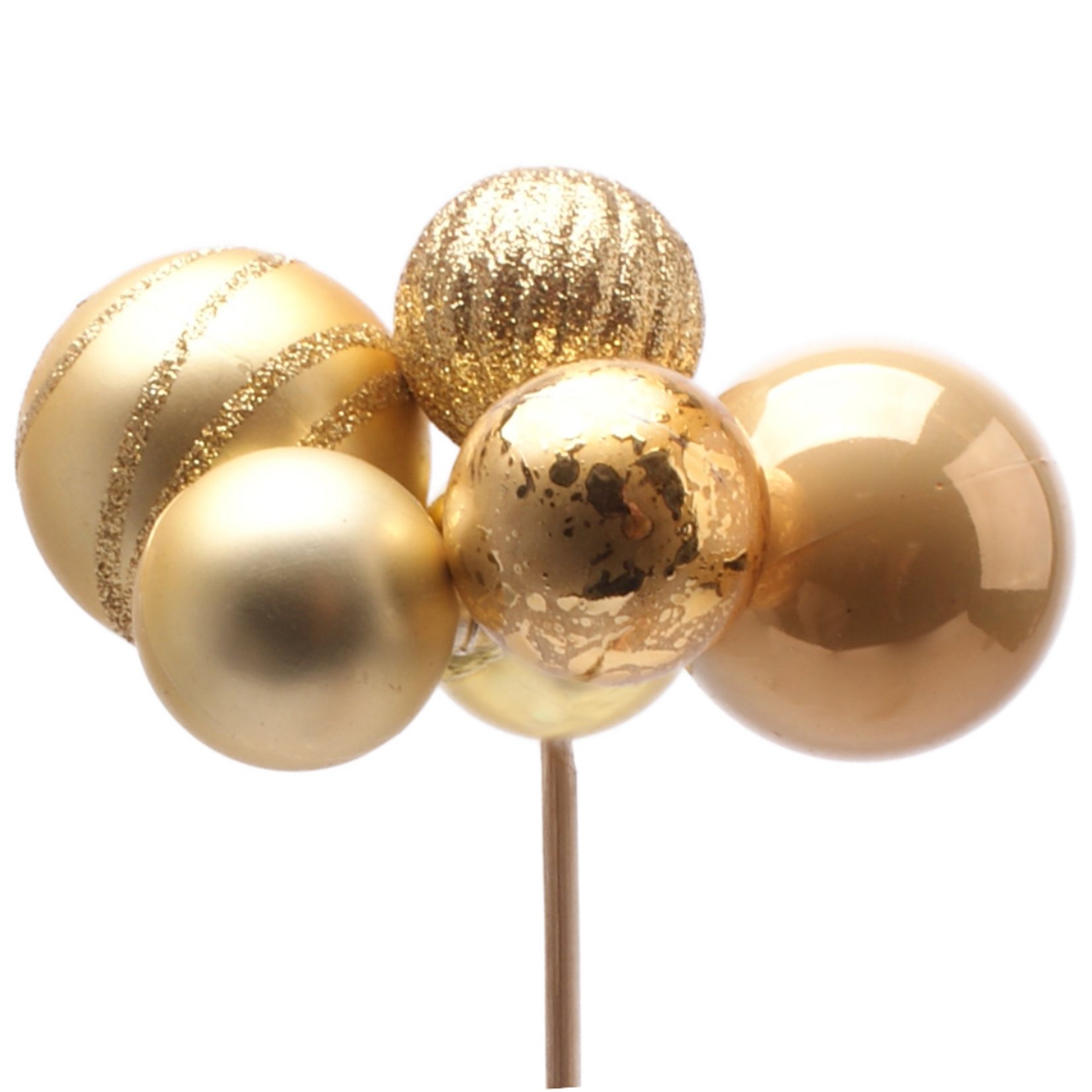 GOLD CHRISTMAS MM BALLS on 20 IN STICK