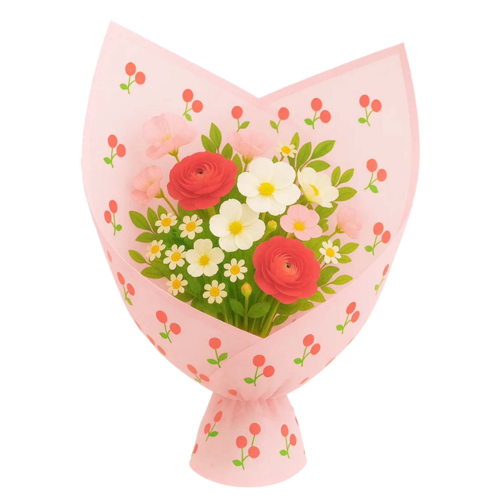 22.5" X 22.5" PINK CHERRY THEME FLORAL PAPER 20PER PACK