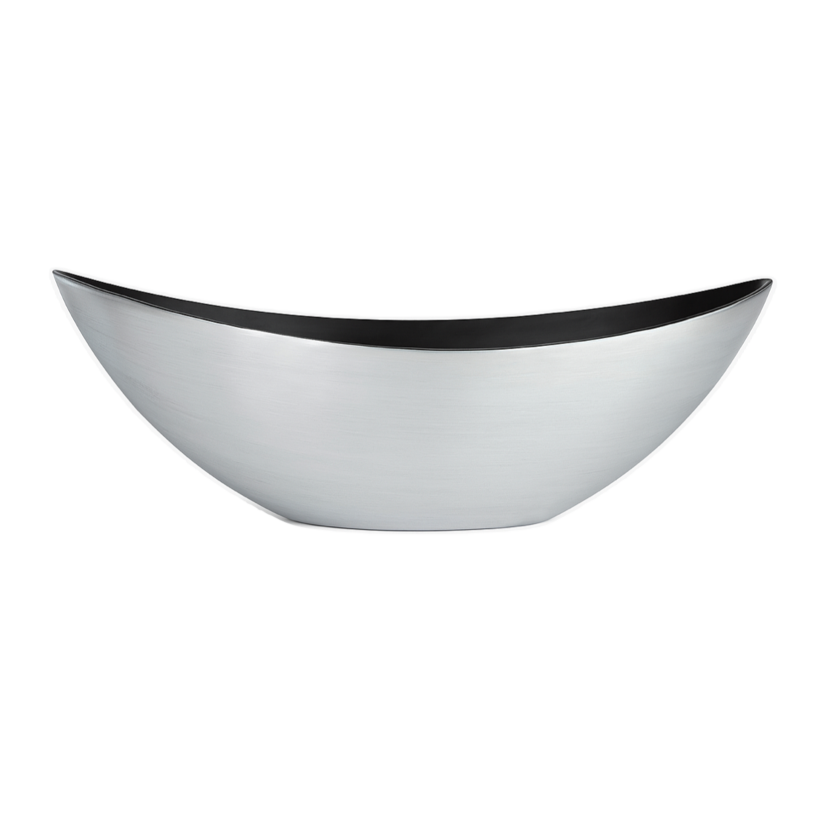 8"H X 5.5" X 22” LONG OVAL SILVER BRUSH PLASTIC BOAT