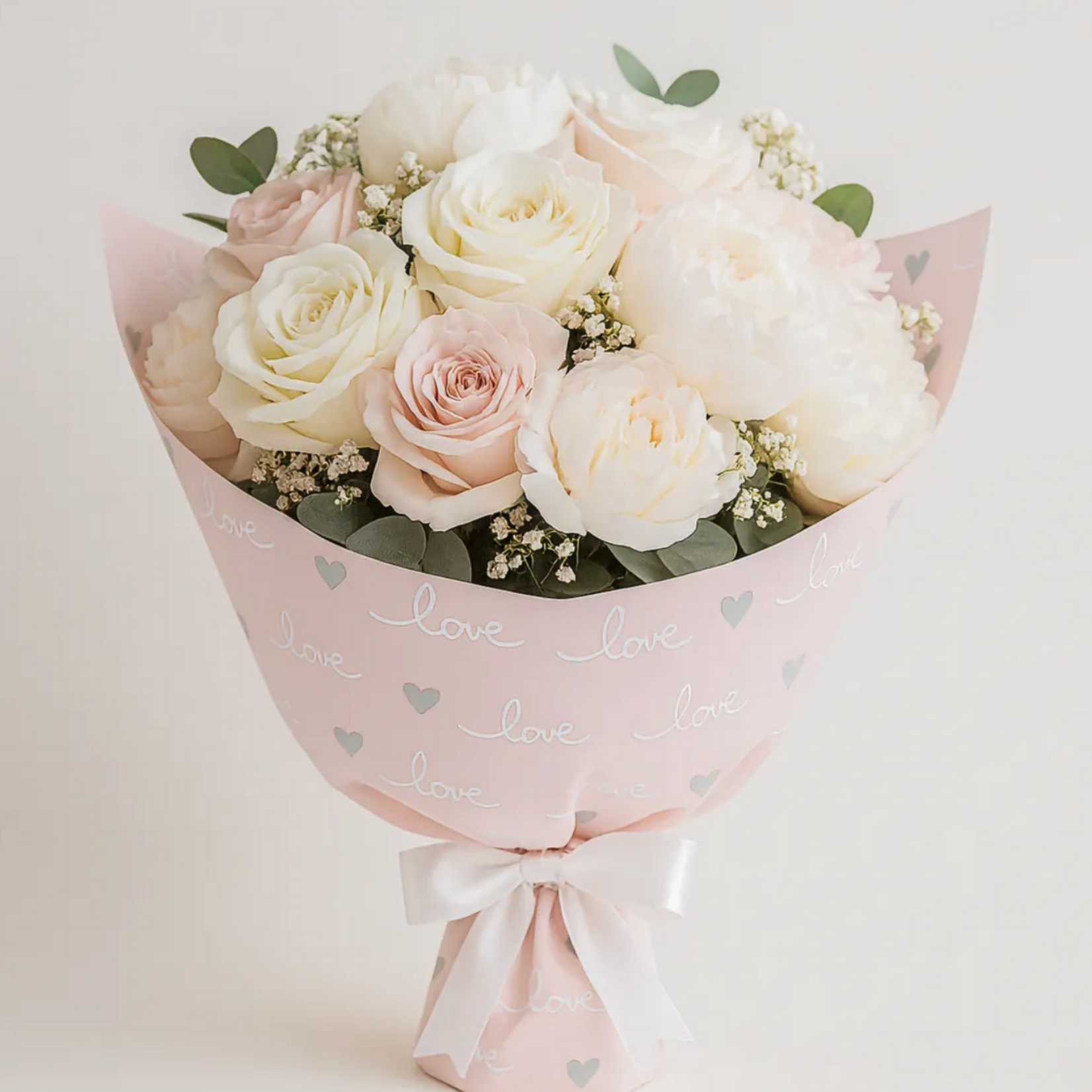 22.5” X 22.5” PINK HEARTFELT LOVE FLORAL PAPER 20PER PACK