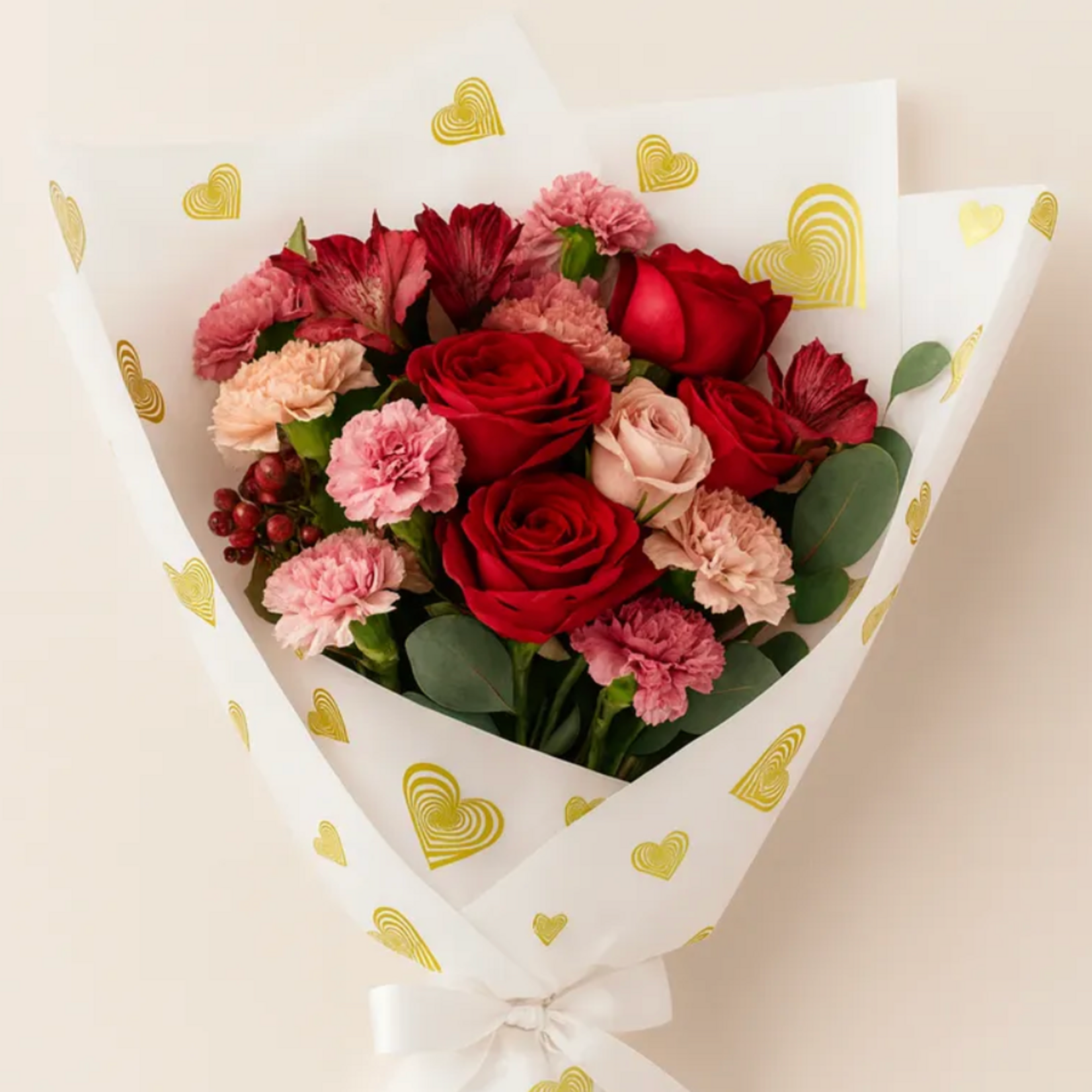 22.5" X 22.5" WHITE OPEN HEART FLORAL PAPER 20PER PACK