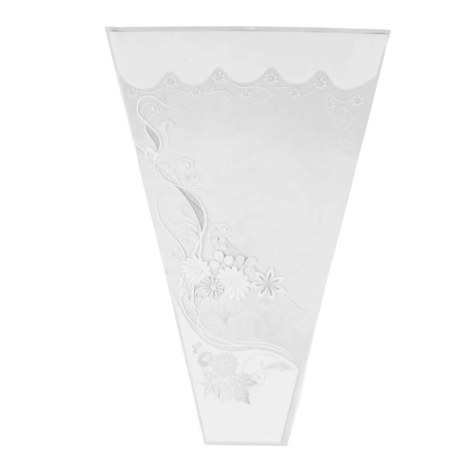 20" x 13.75' open WHITE FLORAL PATTERN BOUQUET SLEEVES, 50 PCS ND