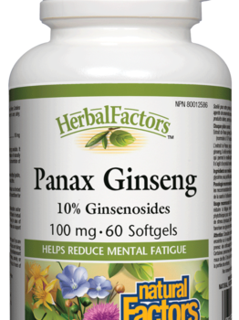 Natural Factors Natural Factors Herbal Factors Panax Ginseng Standardized Extract 100 mg 60 softgels