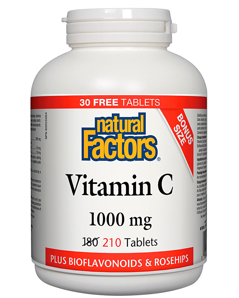 Natural Factors BONUS Vitamin C 1000mg 210 tabs Vitamin King Sports