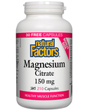 Natural Factors Natural Factors BONUS Magnesium Citrate 150mg 210 caps